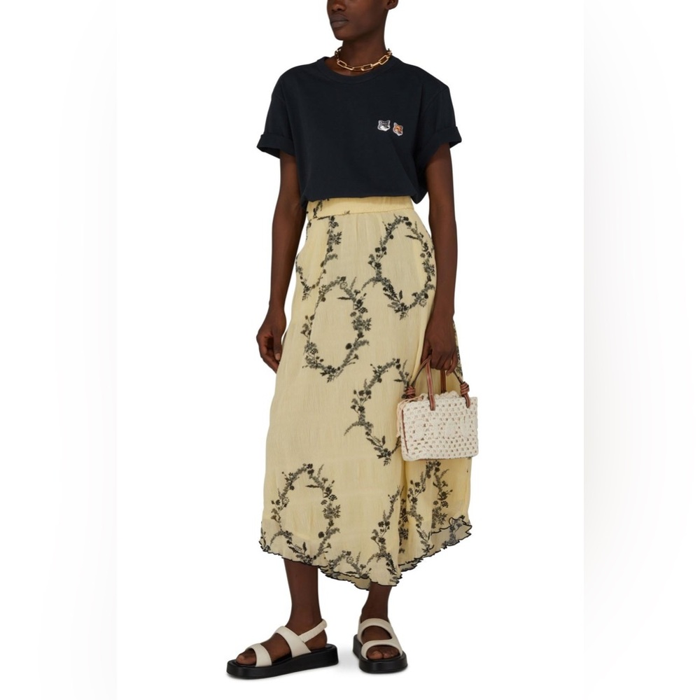 GANNI Georgette Floral Skirt